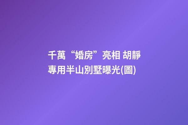千萬“婚房”亮相 胡靜專用半山別墅曝光(圖)